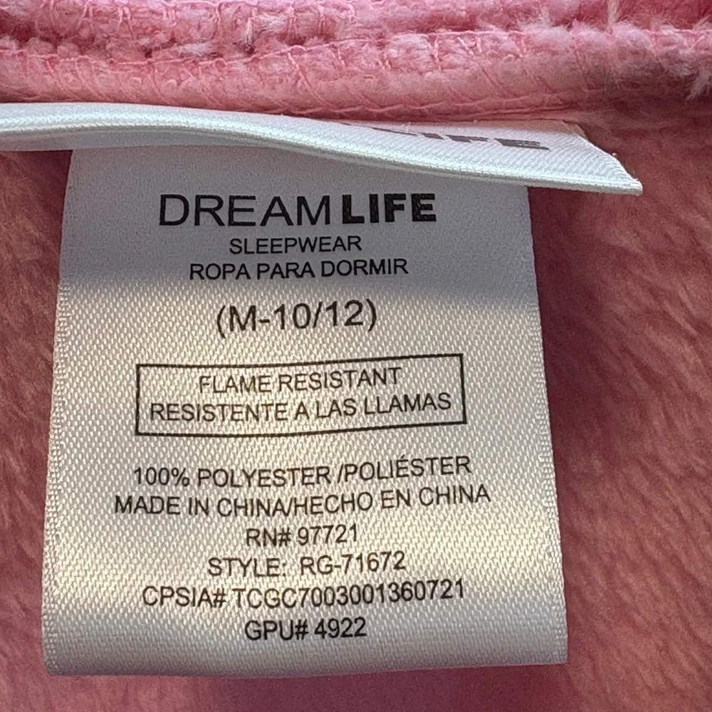 NWT 2pc set Girls Fluffy Pink Robe with Sleep Mask | Size Medium 10-12